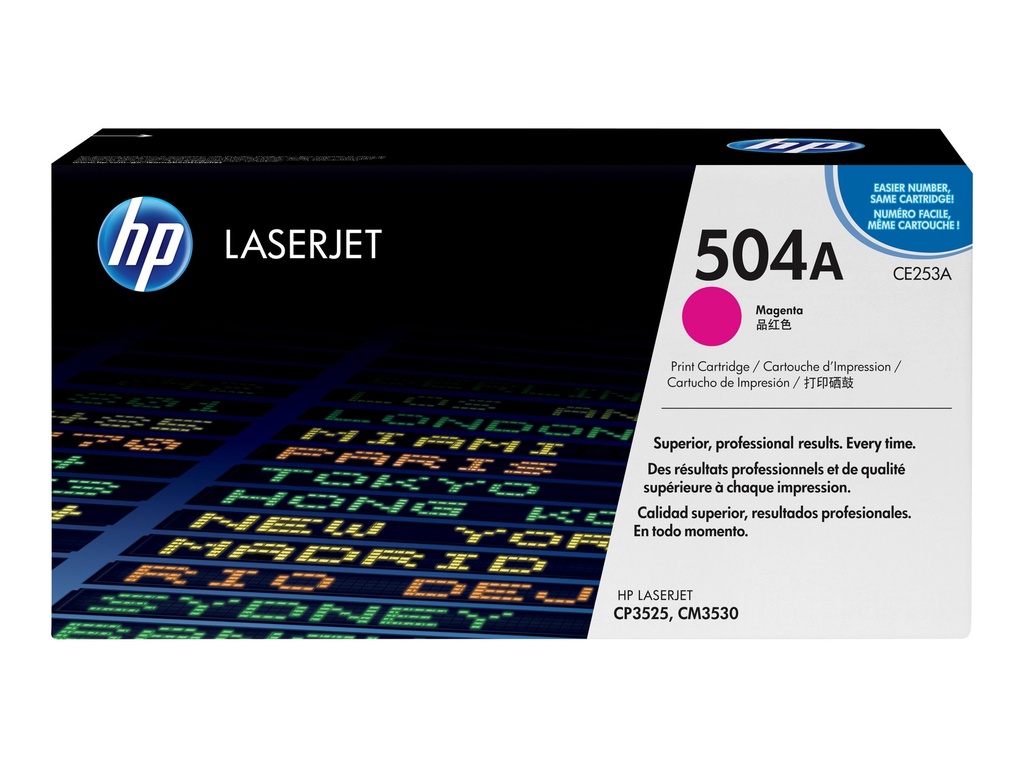 HP 504A - Magenta - original - LaserJet - cartucho de tóner (CE253A) - para Color LaserJet CM3530 MFP, CM3530fs MFP, CP3525, CP3525dn, CP3525n, CP3525x