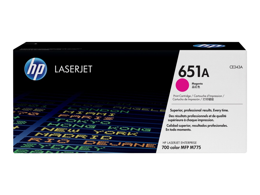 HP 651A - Magenta - original - LaserJet - cartucho de tóner (CE343A) - para LaserJet Enterprise MFP M775dn, MFP M775f, MFP M775z, MFP M775z+