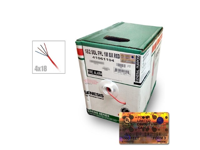 Honeywell 41071104 - Fire Wire - Security alarm - Other - Longitud del cable: 1000 pies - Conector en el primer extremo: cable desnudo - Conector en el segundo extremo: cable desnudo - Dispositivo compatible: alarma de incendio - Color: rojo