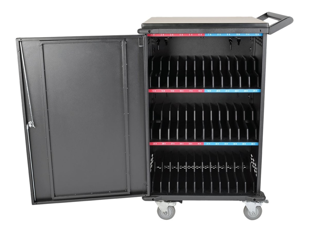 Tripp Lite 36-Port AC Charging Cart Storage Station Chromebook Laptop Tablet - Carrito carga y gestión para 36 portátiles - bloqueable - acero resistente - negro