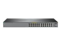 HPE OfficeConnect 1920S 24G 2SFP PPoE+ 185W - Conmutador - L3 - inteligente - 12 x 10/100/1000 (PoE+) + 12 x 10/100/1000 + 2 x Gigabit SFP - flujo de aire de lado a lado - sobremesa, montaje en rack, montaje en pared - PoE+ (185 W)