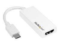 StarTech.com Adaptador USB-C a HDMI - Conversor USB Type C para MacBook, Chromebook y otros dispositivos con USB C - 4K 60Hz - Blanco - Alta velocidad conversor de interfaz de vídeo - USB-C (M) a HDMI (H) - 15 cm - blanco - compatibilidad con 4K