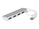 StarTech.com Concentrador Portátil USB 3.0 de 4 Puertos - Hub de Aluminio con Cable Incorporado - Hub - 4 x SuperSpeed USB 3.0