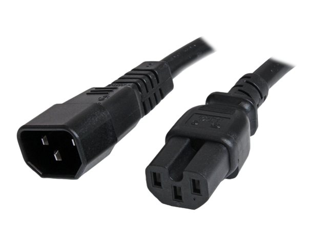 StarTech.com Cable 91cm 14 AWG Adaptador Jumper Bridge IEC C14 a IEC C15 para Servidor UPS - Cable de alimentación - IEC 60320 C14 a IEC 60320 C15 - CA 250 V - 90 cm - moldeado - negro