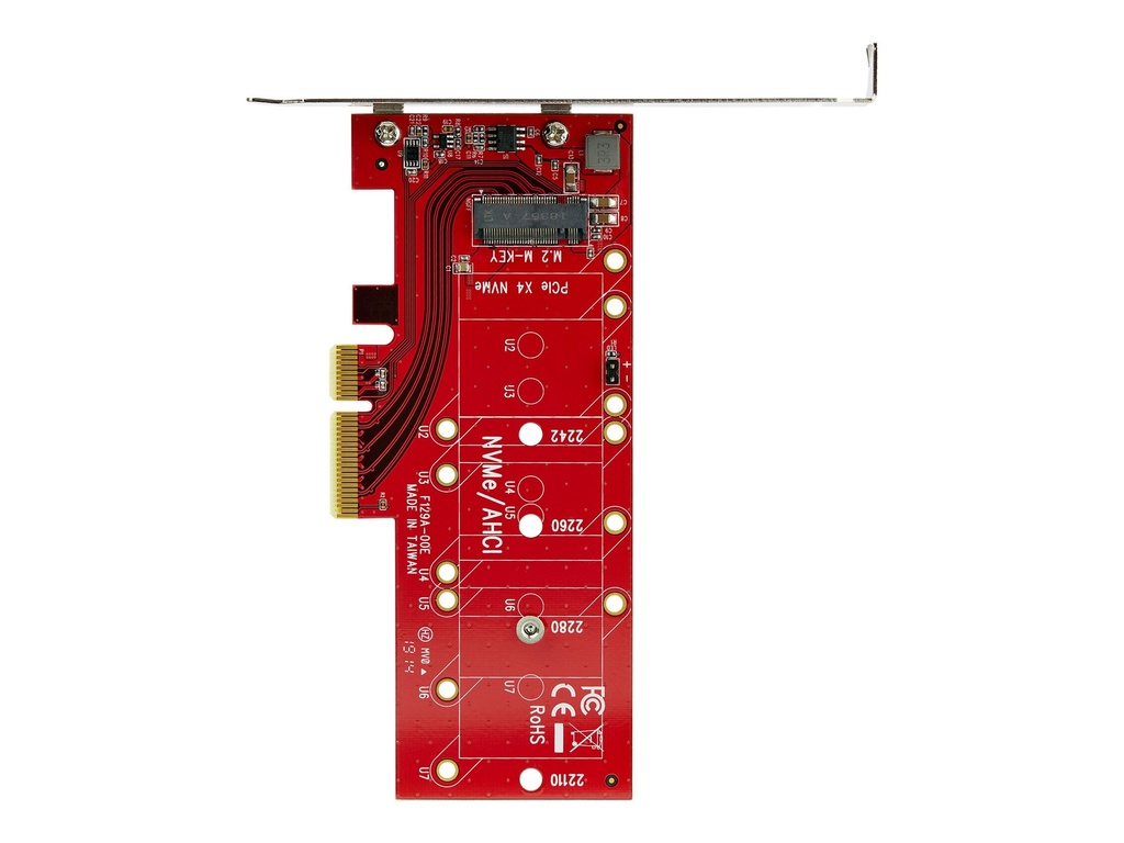 StarTech.com Adaptador PCI Express 3.0 x4 a M.2 para SSD - NGFF AHCI o NVMe - Adaptador de interfaz - M.2 - Expansion Slot to M.2 - M.2 Card - PCIe x4 - rojo - para P/N: BNDTB10GI, BNDTB210GSFP, BNDTB310GNDP, BNDTB410GSFP, BNDTB4M2E1, BNDTBUSB3142