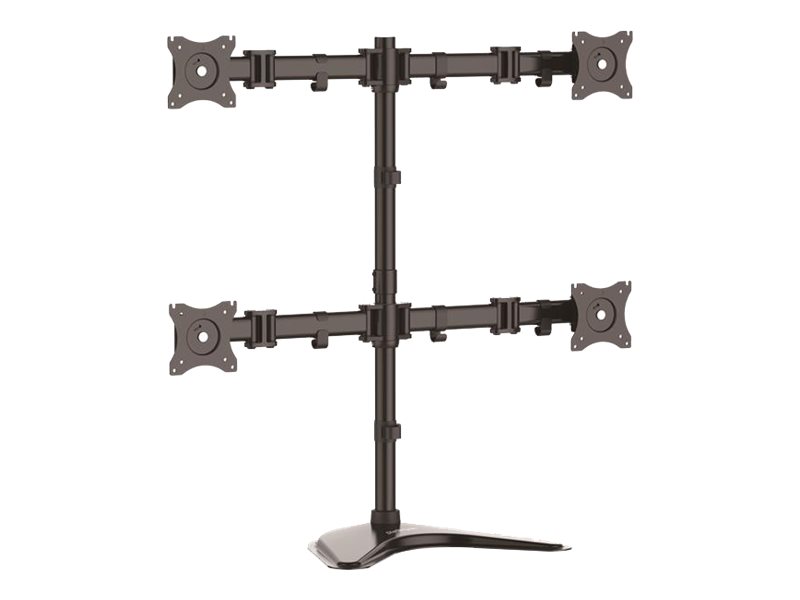 StarTech.com Base de Soporte Ajustable VESA para 4 Monitores de hasta 27 Pulgadas - Adaptador VESA de Acero de Servicio Pesado - Base - para 4 monitores - aluminio, acero resistente - negro - tamaño de pantalla: 13"-27" - soporte para escritorio - para P/N: ACCSMNT