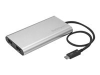 StarTech.com Adaptador Gráfico Thunderbolt 3 a Doble HDMI - 4K 60Hz - Compatible con Mac y Windows - USB C a HDMI - USB Tipo C - Adaptador de vídeo externo - Thunderbolt 3 - HDMI - plata - para P/N: TB33A1C