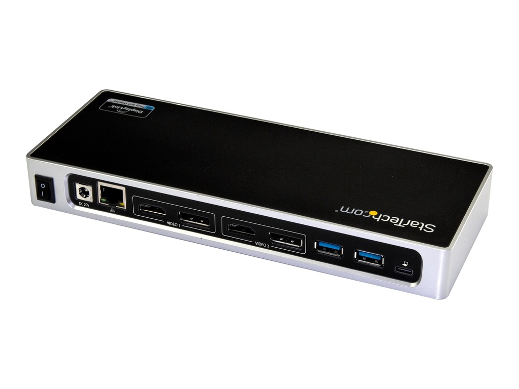 StarTech.com Docking Station USB Tipo C para Portátiles de 2 Puertos DisplayPort o HDMI - Replicador de Puertos USBC DisplayLink 4K - Estación de conexión - USB-C / Thunderbolt 3 - 2 x HDMI - GigE - para P/N: ARMBARDUO, ARMBARDUOV, ARMDUAL30, ARMDUALV, ARMSLIMDUO, DK30ADD, SVA20N2NEUA, TB33A1C