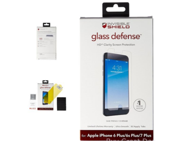 Zagg - Protective case - para iPhone 8 Plus / para iPhone 6 Plus / para iPhone 6s Plus / para iPhone 7 Plus - InvisibleShield Glas