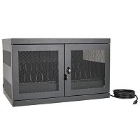 Tripp Lite 16-Port AC Charging Storage Station w/ Cart Options Chromebook Laptop Tablet - Carrito - para 16 portátiles - acero - negro - se puede instalar en la pared, escritorio, contador, se puede instalar en el suelo