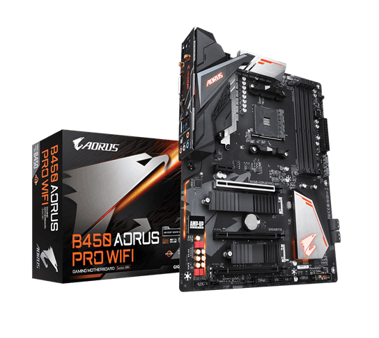 Gigabyte - B450 AORUS PRO WIFI - Motherboard - ATX - Socket AM4 - AMD B450 - para A series / para A10 series / para A4 series / para A6 series / para A8 series / para Ryzen / para Ryzen 7 - Sound card