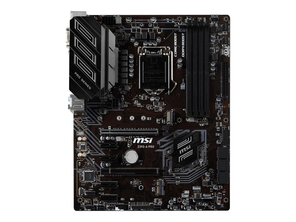 MSI Z390-A PRO - Placa base - ATX - LGA1151 Socket - Z390 - USB 3.1 Gen 1, USB-C Gen2, USB 3.1 Gen 2 - Gigabit LAN - Tarjeta gráfica (CPU necesaria) - HD Audio (8-canales) - Compatible con Procesadores de 8va y 9na Generación
