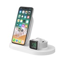Belkin BOOST UP Wireless Charging Dock - Base de carga inalámbrica + adaptador de corriente CA (USB) - blanco - para Apple iPhone 8, 8 Plus, X, XR, XS, XS Max; Watch