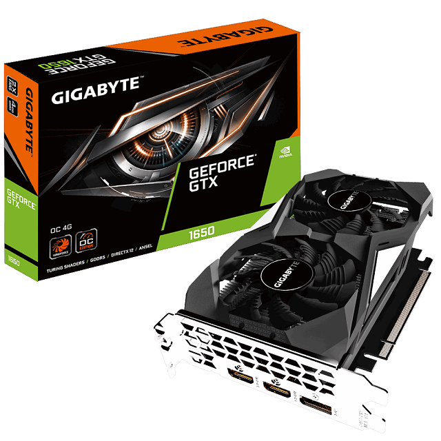 Gigabyte GeForce GTX 1650 WINDFORCE OC 4G - Tarjeta gráfica - GF GTX 1650 - 4 GB GDDR5 - PCIe 3.0 x16 - DisplayPort, 3 x HDMI