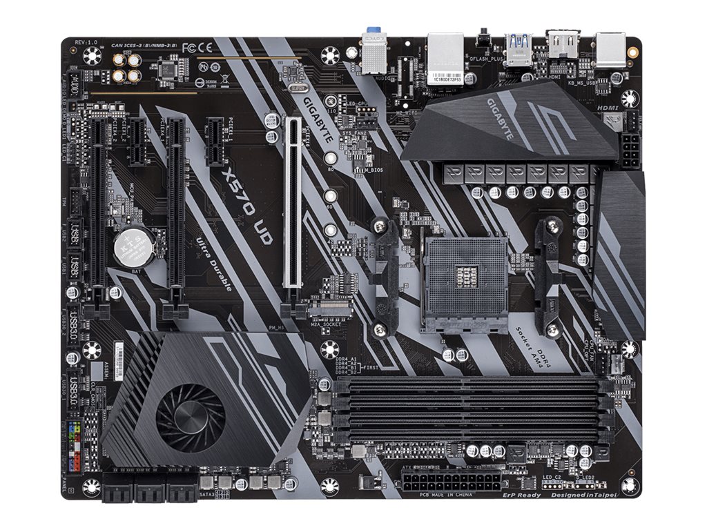 Gigabyte X570 UD - 1.0 - placa base - ATX - Socket AM4 - AMD X570 - USB 3.2 Gen 1 - Gigabit LAN - Tarjeta gráfica (CPU necesaria) - HD Audio (6-canales)