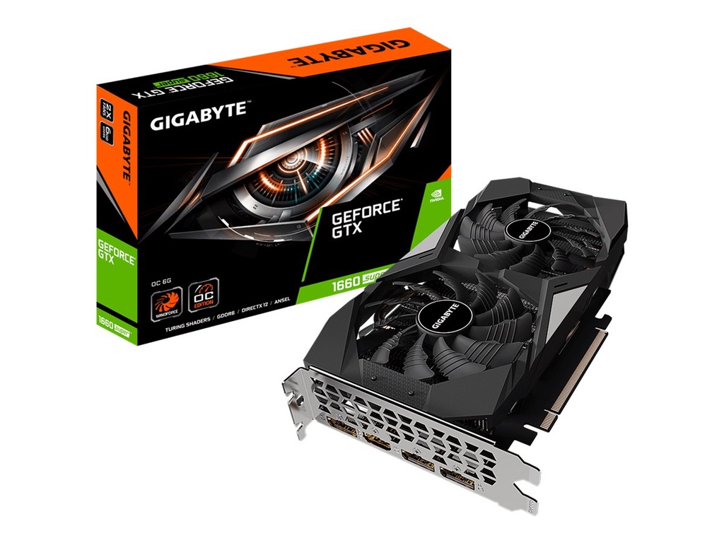 Gigabyte GeForce GTX 1660 SUPER OC 6G - OC Edition - tarjeta gráfica - GF GTX 1660 SUPER - 6 GB GDDR6 - PCIe 3.0 x16 - HDMI, 3 x DisplayPort