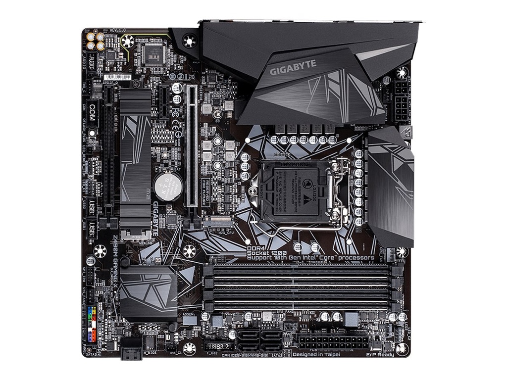 Gigabyte Z490M GAMING X - 1.0 - placa base - micro ATX - Socket LGA1200 - Z490 - USB-C Gen2, USB 3.2 Gen 1, USB 3.2 Gen 2 - Gigabit LAN - Tarjeta gráfica (CPU necesaria) - HD Audio (8-canales)