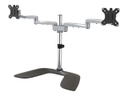 StarTech.com Brazo de Soporte VESA Articulado para 2 Monitores de hasta 32 Pulgadas - de Acero y Aluminio - Base - para 2 monitores - plástico, aluminio, acero - negro, plata - tamaño de pantalla: 32" - escritorio