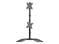 StarTech.com Soporte Vertical para Dos Monitores - Para Monitores VESA de hasta 27 Pulgadas - de Aluminio - de Altura Ajustable - Base - para 2 monitores - plástico, aluminio - negro, plata - tamaño de pantalla: 13"-27" - soporte para escritorio