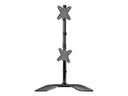 StarTech.com Soporte Vertical para Dos Monitores - Para Monitores VESA de hasta 27 Pulgadas - de Aluminio - de Altura Ajustable - Base - para 2 monitores - plástico, aluminio - negro, plata - tamaño de pantalla: 13"-27" - soporte para escritorio