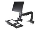 StarTech.com Brazo de Soporte de Pie y Sentado Ajustable VESA para Monitores de hasta 24 Pulgadas con Soporte para Teclado y Ratón - Kit de montaje (placa base, columna, Placa de arandela, bandeja de teclado, arandelas, brazo de monitor, soporte de sujeción, base, almohadilla de base) - para monitor / teclado - tamaño de pantalla: hasta 24 pulgadas - escritorio