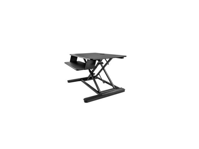 StarTech.com Estación de Trabajo de Pie y Sentado para Dos Monitores de hasta 24" o Un Monitor de 30" - Escritorio Ergonómico Ajustable - Escritorio convertible a escritorio de pie - rectangular - negro - para P/N: ARMBARDUO, ARMBARDUOV, ARMBARTRIO2, ARMDUAL, ARMDUAL30, ARMDUALV