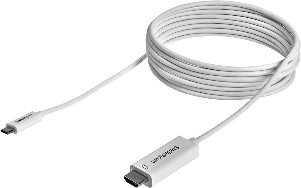 StarTech.com Cable Adaptador de 2m USB-C a HDMI 4K 60Hz - Blanco - Cable USB Tipo C a HDMI - Cable Conversor de Vídeo USBC - Adaptador de vídeo externo - VL100 - USB-C - HDMI - blanco