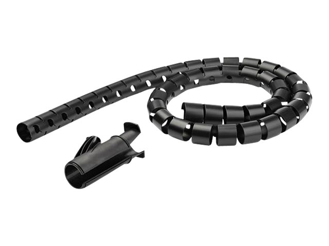 StarTech.com Manga de 1,5m para Gestión de Cableado - en Espiral - con Diámetro de 25mm - con Herramenta de Inserción de Cableado - Negro - Kit de fundas para cables - negro - 1.5 m