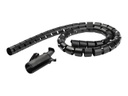 StarTech.com Manga de 2,5m para Gestión de Cableado - en Espiral - con Diámetro de 25mm - con Herramenta de Inserción de Cableado - Negro - Kit de fundas para cables - negro - 2.5 m
