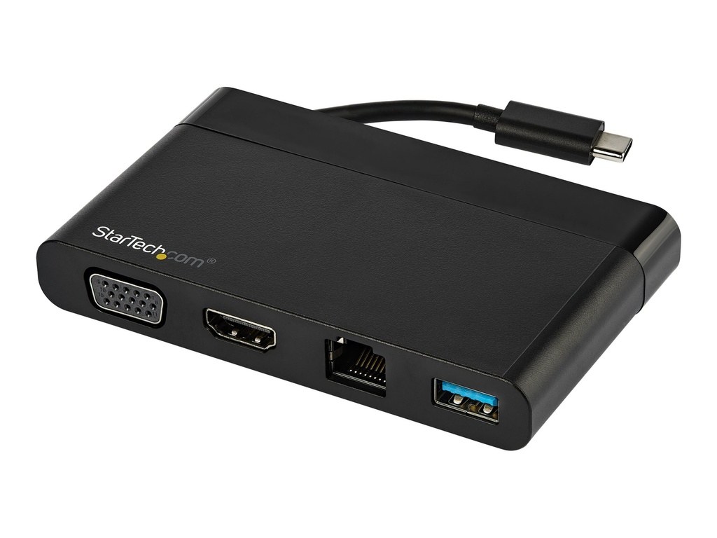 StarTech.com Adaptador Multipuertos USB-C 4K con HDMI y VGA - Mac Win Chrome - 1x USB-A - GbE - Portátil - Docking Station USB Tipo C - Estación de conexión - USB-C - VGA, HDMI - GigE