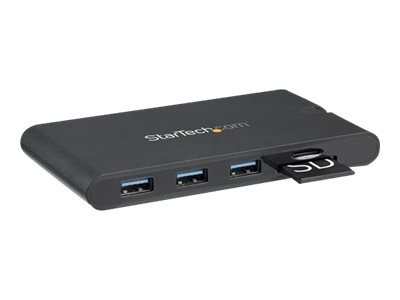 StarTech.com Docking Station USB-C con HDMI y VGA - para Mac y Windows -3x USB 3.0 - SD / micro SD - PD 3.0 - Adaptador USB C a USB 3.0 - Adaptador de vídeo externo - USB-C - HDMI, VGA - negro