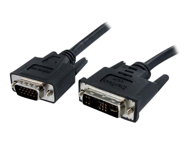 StarTech.com Cable de 2m de DVI-A a VGA Macho a Macho - Analógico Análogo Adaptador de Monitor Pantalla - 1x DVI-A Macho - 1x HD15 Macho - Cable de vídeo - HD-15 (VGA) (M) a DVI-A (M) - 2 m - moldeado, tornillos de mariposa - negro