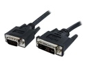StarTech.com Cable de 2m de DVI-A a VGA Macho a Macho - Analógico Análogo Adaptador de Monitor Pantalla - 1x DVI-A Macho - 1x HD15 Macho - Cable de vídeo - HD-15 (VGA) (M) a DVI-A (M) - 2 m - moldeado, tornillos de mariposa - negro