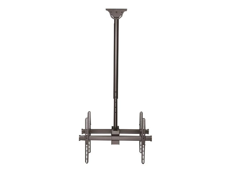 StarTech.com Soporte de Techo para TV - de Dos Lados -Soporte para Dos Pantallas de 32" a 75"- Mástil de 1m a 1,5m de Movimiento Total - Abrazadera - para pantalla plana - acero resistente - negro - tamaño de pantalla: 32"-75" - se puede instalar en el techo