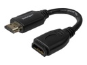 StarTech.com Cable de 15cm de Extensión Alargador HDMI 2.0 de Alta Velocidad - Extensor de Puertos - 4K de 60Hz - Cable alargador de HDMI - HDMI (M) recto a HDMI (H) recto - 15.2 cm - doble blindado - negro - compatibilidad con 4K