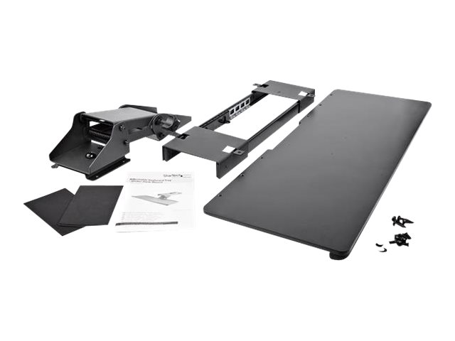 StarTech.com Bandeja Ajustable para Soporte de Teclado - de Instalación Bajo el Escritorio - de 67cm de Ancho - Cajón teclado - instalable debajo del escritorio - negro - para P/N: ARMBARDUOV, ARMBARTRIO2, ARMDUALSS, ARMDUALV, LTRISERP, MONSTADJDL, MONSTADQI