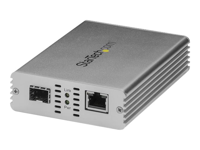 StarTech.com Conversor de Medios Ethernet de Fibra Óptica de 10Gb con Ranura SFP+ Abierta - Conversor de Medios de Fibra a Cobre 10GBASE-T - Conversor de soportes de fibra - 10 GigE - 10GBase-LR, 10GBase-SR, 10GBase-T - RJ-45 / SFP+