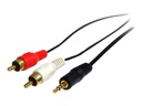 StarTech.com Cable de 1,8m de Audio Estéreo - 3,5mm a 2x RCA - Cable de audio - miniconector estéreo (M) a RCA x 2 (M) - 1.83 m - negro - para P/N: HD202A, PEXHDCAP60L2, ST121HDBTSC, ST12MHDLNHK, ST12MHDLNHR, ST222HDBT, VID2HDCON2