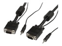 StarTech.com Cable de 5m Coaxial VGA de Alta Resolución para Monitor de Vídeo HD15 Macho a Macho con Audio - Cable VGA - HD-15 (VGA), miniconector estéreo (M) a HD-15 (VGA), miniconector estéreo (M) - 5 m - moldeado, tornillos de mariposa - negro