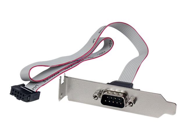 StarTech.com Adaptador 40cm Header Cabezal Bracket Serie Serial RS232 a IDC Placa Base Perfil Bajo - 1x DB9 Macho - 1x IDC 10 Pines Hembra - Panel serie - DB-9 (M) a 10 PIN IDC (H) - 40.6 cm - gris