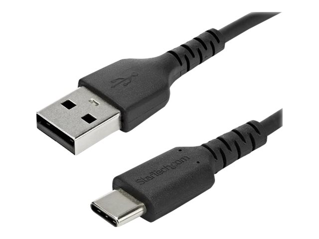 StarTech.com Cable de 2m USB 2.0 a USB-C - Cable USB 2.0 de Carga y Transferencia de Datos - con Fibra de Aramida - Negro (RUSB2AC2MB) - Cable USB - USB (M) recto a USB-C (M) recto - Thunderbolt 3 / USB 2.0 - 2 m - negro