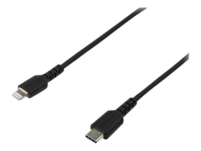 StarTech.com Cable Resistente USB-C a Lightning de 2 m Negro - Cable USB Tipo C a Lightning con Fibra de Aramida - MFi (RUSBCLTMM2MB) - Cable Lightning - Lightning (M) a USB-C (M) - 2 m - negro - para Apple iPad/iPhone/iPod (Lightning)