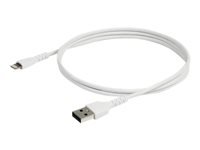 StarTech.com Cable Resistente USB-A a Lightning de 1 m Blanco - Cable USB Tipo A a Lightning con Fibra de Aramida - MFi (RUSBCLTMM1M) - Cable Lightning - USB (M) recto a Lightning (M) recto - 1 m - doble blindado - blanco - para Apple iPad/iPhone/iPod (Lightning)