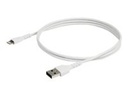 StarTech.com Cable Resistente USB-A a Lightning de 1 m Blanco - Cable USB Tipo A a Lightning con Fibra de Aramida - MFi (RUSBCLTMM1M) - Cable Lightning - USB (M) recto a Lightning (M) recto - 1 m - doble blindado - blanco - para Apple iPad/iPhone/iPod (Lightning)