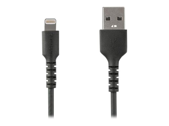 StarTech.com Cable Resistente USB-A a Lightning de 2 m Negro - Cable USB Tipo A a Lightning con Fibra de Aramida - MFi (RUSBCLTMM2MB) - Cable Lightning - USB (M) recto a Lightning (M) recto - 2 m - doble blindado - negro - para Apple iPad/iPhone/iPod (Lightning)