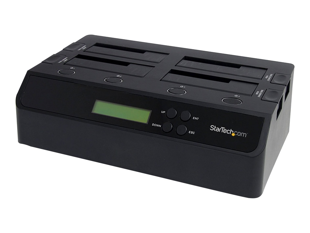 StarTech.com Base Conexión Estación Dock Duplicador Autónomo Disco Duro 4 Bahías SATA IDE eSATA USB 3.0 - Duplicador de disco duro - 4 compartimentos (SATA-300) - para P/N: SVA12DN4NEUA
