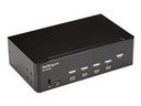 StarTech.com Switch Conmutador KVM de 4 Puertos HDMI - 4K de 30Hz - de Pantalla Doble - Conmutador KVM / audio / USB - 4 x KVM / audio / USB - montaje en rack