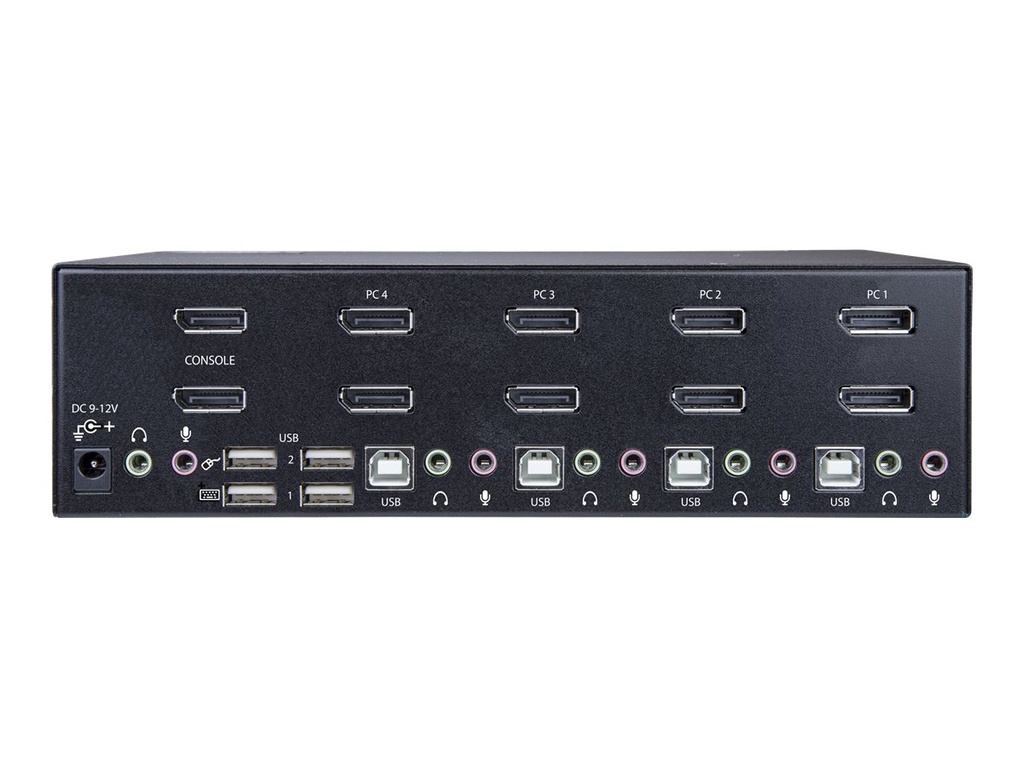 StarTech.com Switch Conmutador KVM de 4 Puertos Dobles DisplayPort de 4K 60Hz - KVM de 4 Puertos Duales DP - Conmutador KVM / audio / USB - 4 x KVM / audio / USB - 1 usuario local - sobremesa, montaje en rack