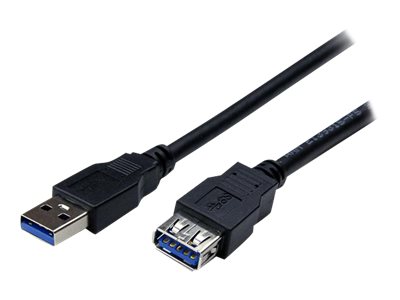 StarTech.com Cable USB 3.0 de 2m Extensor Alargador - USB A Macho a Hembra - Cable alargador USB - USB Tipo A (H) a USB Tipo A (M) - USB 3.0 - 2 m - negro - para P/N: HB30A4AIB, SV211DPUA4K, SV211HDUA4K, USB2001EXT2NA, USB2002EXT2NA, USB2004EXT2NA