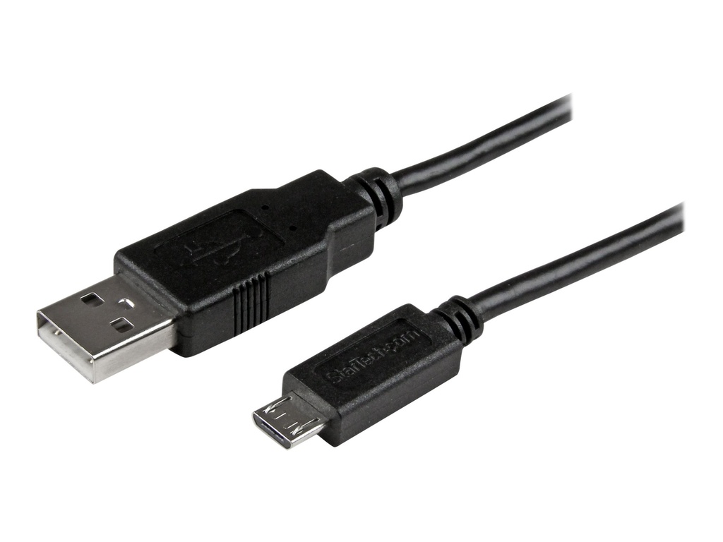 StarTech.com Cable Adaptador de 15cm USB A Macho a Micro USB B Slim Macho para Teléfono Móvil y Tablets de Carga y Datos - Cable USB - Micro-USB tipo B (M) a USB (M) - USB 2.0 - 15 cm - negro - para P/N: CMDPHD2HD, DPMDPHD2HD, ST4CU424, ST4CU424EU, ST4CU424UK, ST8CU824, USBAUBSCHM